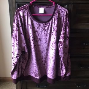 Crushed velvet casual top